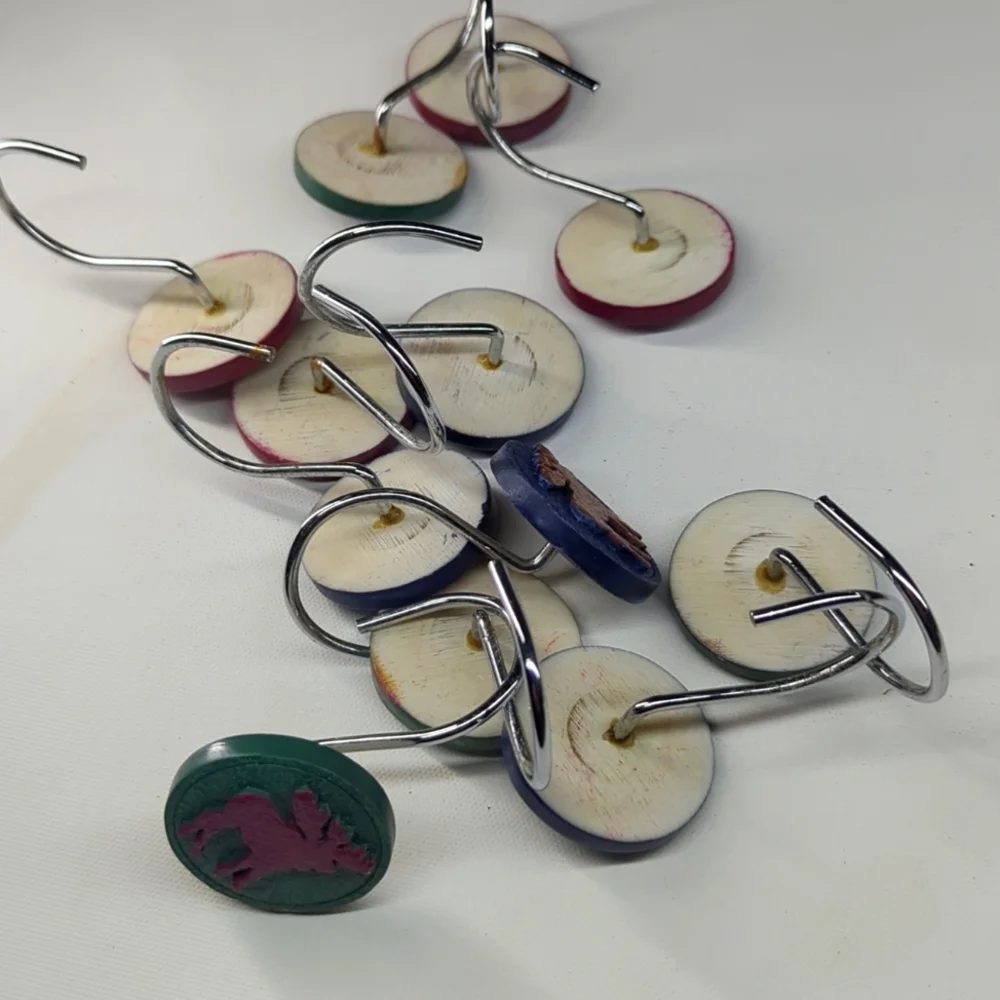Vintage Moose Shower Hooks With Imperfections
